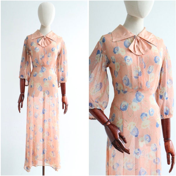 Vintage Bloom Dress in Blue Floral