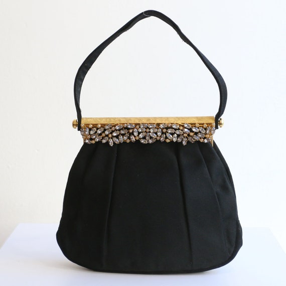 Vintage 1950's evening bag vintage 1950's black sa