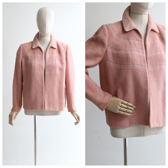 Vintage 1940's jacket vintage 1940's pink bouclé w