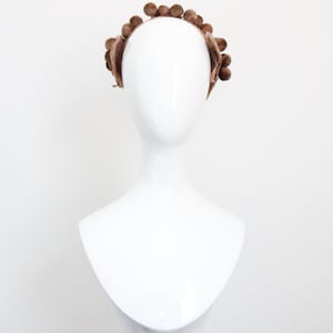 Vintage jaren 1950 esdoornblad fluwelen bandeauhoed met bloemen Vintage jaren 1950 bandeau-haarband originele jaren 1950 bruin fluwelen haarband jaren 50 modevak