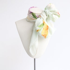 Vintage 1950&#39;s tropical floral silk scarf original 1950s scarf vintage floral scarf 1950s tropical scarf vintage tropical flower scarf
