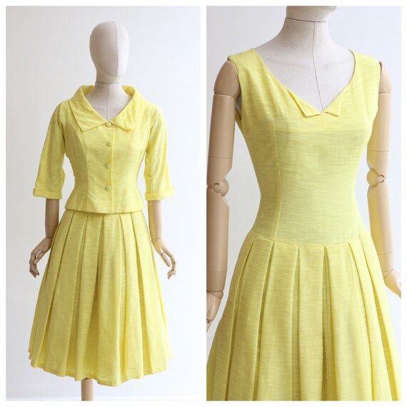 Vintage 1950's dress and jacket vintage 1950's yel
