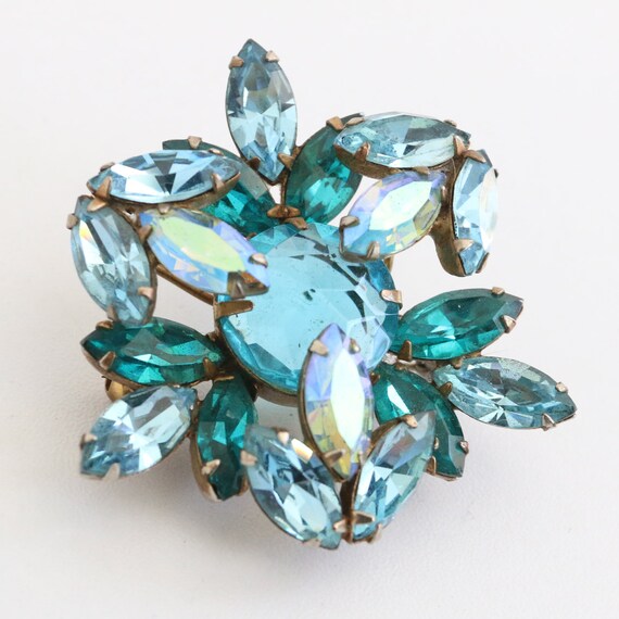 Vintage 1950's brooch vintage 1950's turquoise bl… - image 2