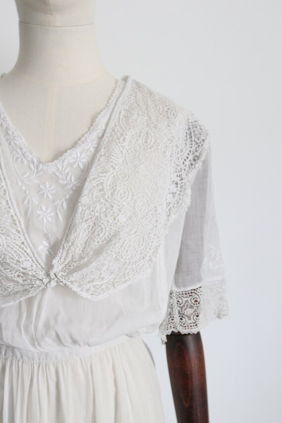 Edwardian Lawn Dress Antique White Edwardian Cott… - image 7