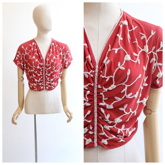 Vintage 1930's blouse vintage 1930's beaded blouse