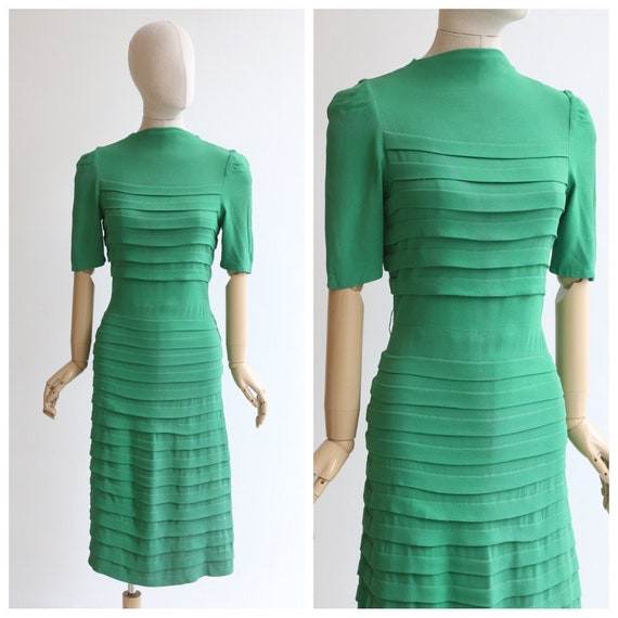 Vintage 1940's dress original 1940's green dress 1