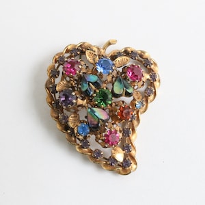 Vintage 1950&#39;s  multi-coloured rhinestone brooch 1950s brooch vintage rhinestone brooch 1950s fashion 1950s jewellery fifties 1950s jewelry