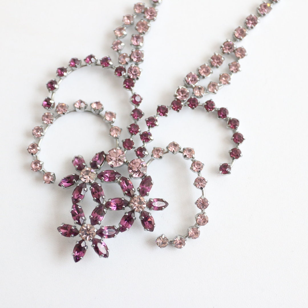 Vintage 1950s Crystal Curve Necklace