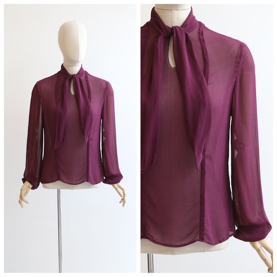 Vintage 1930's blouse orignal 1930's silk chiffon