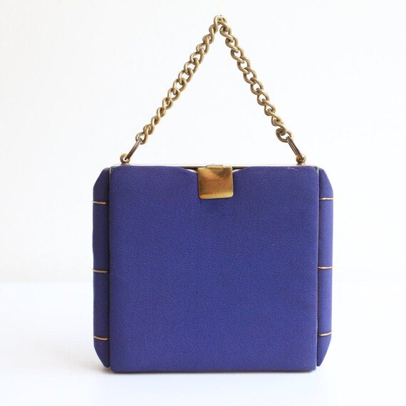 Vintage 1940's evening bag vintage 1940's silk blu