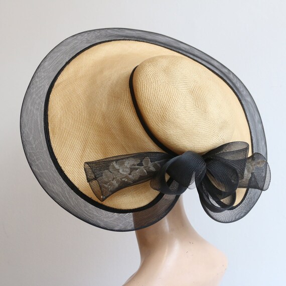 Vintage 1950's hat vintage 1950's straw saucer hat