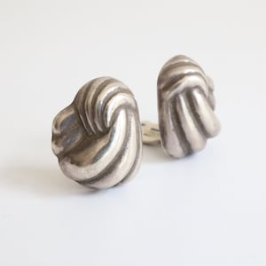 Vintage 1940&#39;s silver knot clip on earrings original 1940s earrings vintage silver earrings 1940s statement earrings 1940s jewellery forties