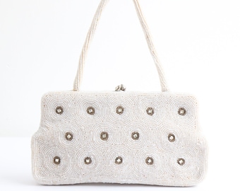 Bolso de diamantes de imitación de 1950 bolso de diamantes de imitación bolso original de la década de 1950 Bolso de cuentas de 1950 Bolso de diamantes de imitación vintage Bolso de noche de 1950