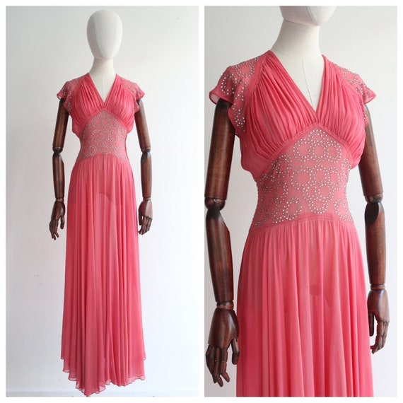 Vintage 1930's dress vintage 1930's pink dress 193