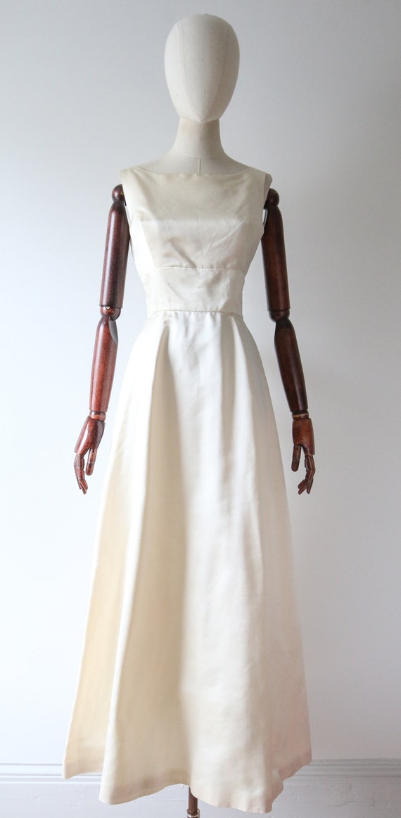 Vintage 1960's Cream Silk evening gown vintage 19… - image 2