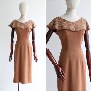 Vintage 1950&#39;s Lilli Diamond soutache embellished dress UK 8 US 4 original 1950s dress 1950s embellished dress vintage soutache dress