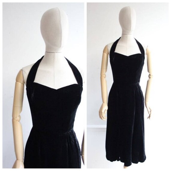 velvet halter neck dress