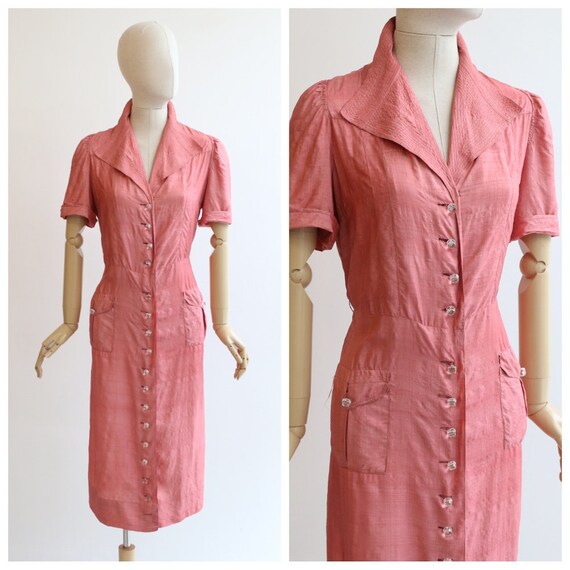 Vintage 1940's dress vintage 1940's blush pink sil