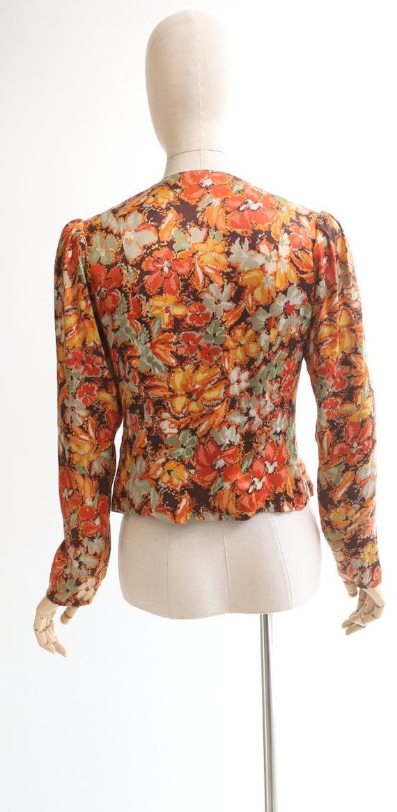 Vintage 1930's jacket vintage 1930's silk floral … - image 7