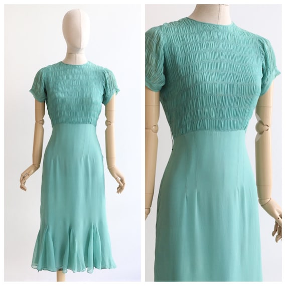 Vintage 1930's dress vintage 1930's eau de nil sil