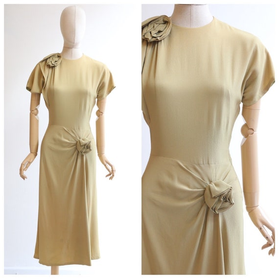 Vintage 1940's dress original 1940's crepe silk dr