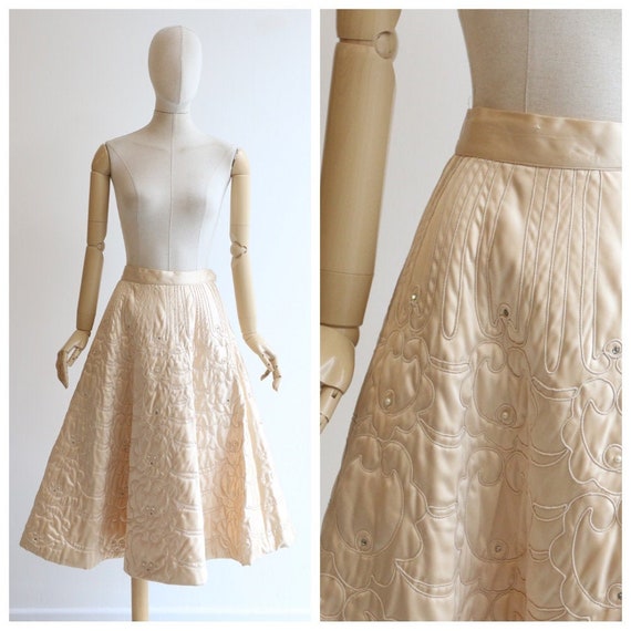 Vintage 1940's skirt vintage 1940's champagne sati