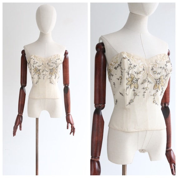 Vintage 1950's Bustier Vintage 1950's Beaded and Sequin