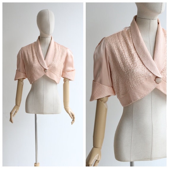 Vintage 1940's bed jacket vintage 1940's soft pink