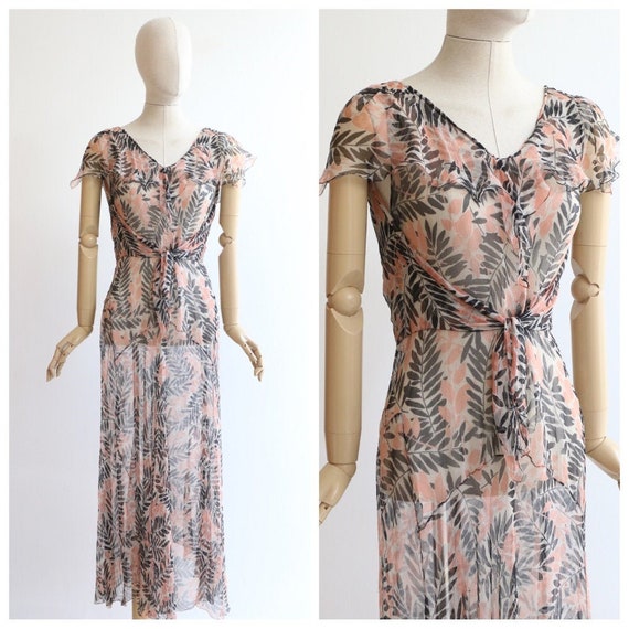 Vintage 1930's Dress vintage 1930's silk chiffon b