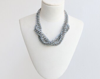 Vintage 1950's ice blue rhinestone choker original 1950s vintage rhinestone necklace fifties 1950s rhinestone necklace 1950s necklace