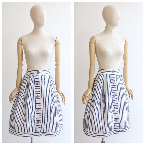 Vintage 1950's skirt original 1950s embroidered sk