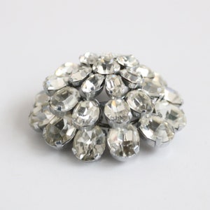 Vintage 1950&#39;s brooch vintage 1950&#39;s domed silver rhinestone brooch original fifties brooch silver rhinestone domed floral brooch midcentury