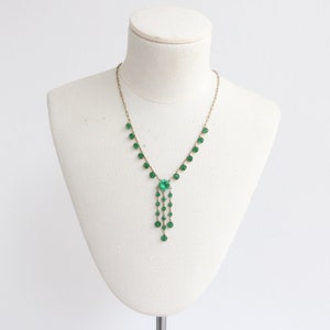 Vintage 1930&#39;s forest green bezel rhinestone necklace 1930s necklace Art Deco 1930s jewellery Art Deco necklace original 1930s necklace