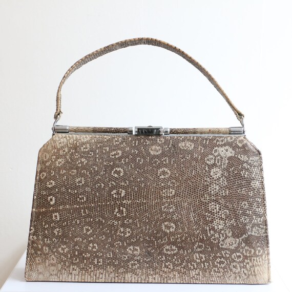 Vintage 1950's Lizard Skin bag Monitor lizard orig