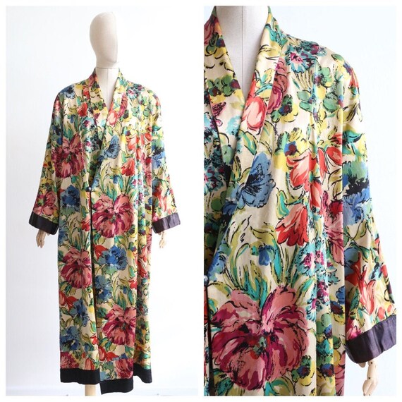 Vintage 1930's satin housecoat vintage 1930's flor