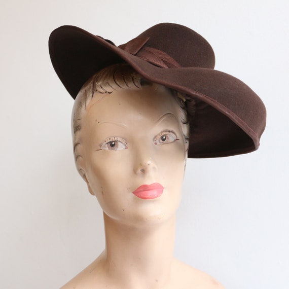 Vintage 1940's trilby vintage 1940's brown felt tr