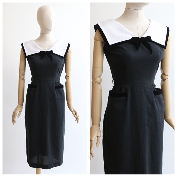 Vintage 1950's dress vintage 1950's black wiggle d