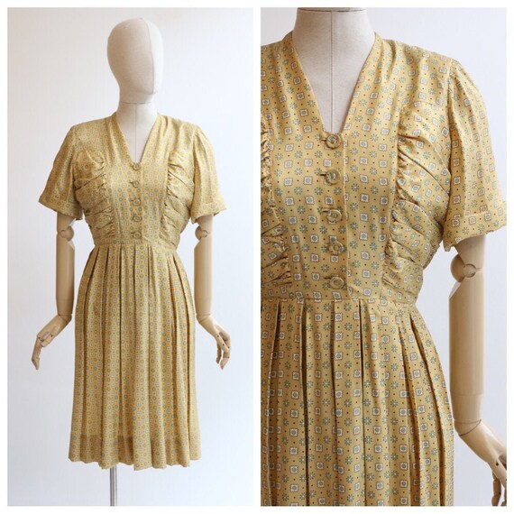 Vintage 1940's dress vintage 1940's silk dress ori