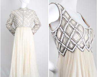 1960s Metallic Gold Brocade Beaded Rhinestone Floral Mid Century Shift Dress  Jacket Matching Two Piece Set - Etsy