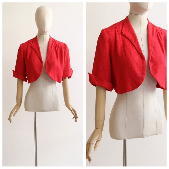 Vintage 1950's jacket vintage 1950's red jacket 19