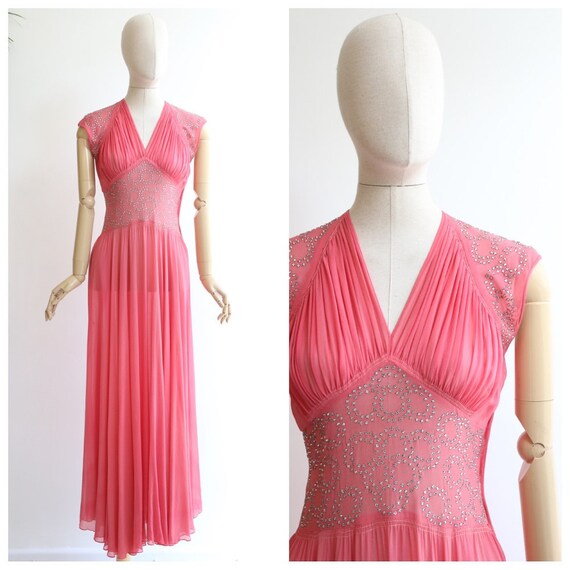 Vintage 1930's dress vintage 1930's pink dress 193