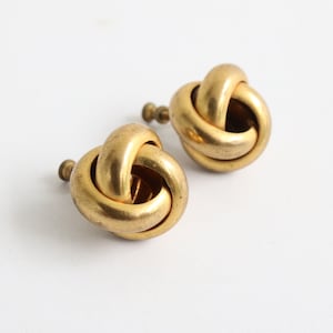 Vintage 1940&#39;s brass knot screw back earrings original 1940s earrings vintage brass earrings statement earrings 1940s vintage forties