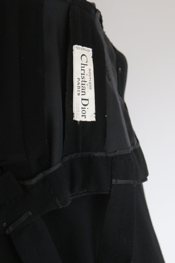 Vintage 1950's Christian Dior black silk wool dre… - image 9