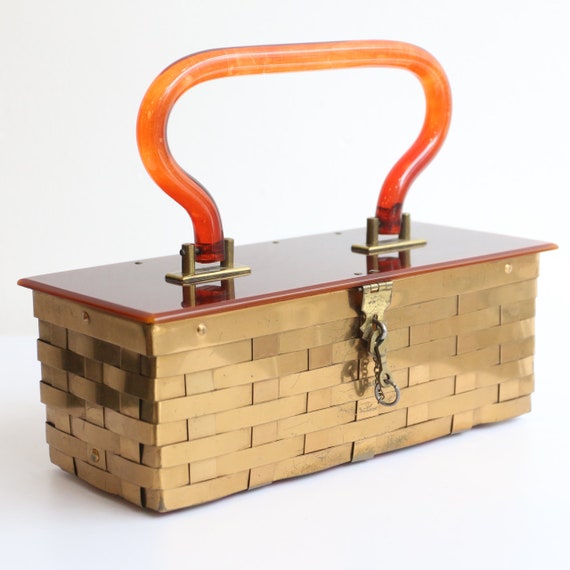 Vintage 1950's box bag vintage 1950's metal work b