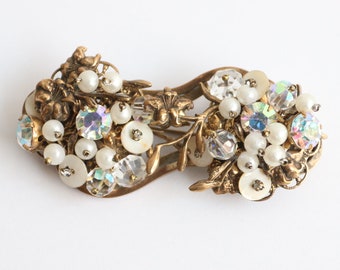 ヴィンテージ 1940 年代 木製ブローチ - マルチカラー - ナチュラル