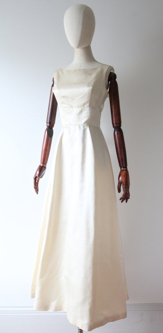 Vintage 1960's Cream Silk evening gown vintage 19… - image 5