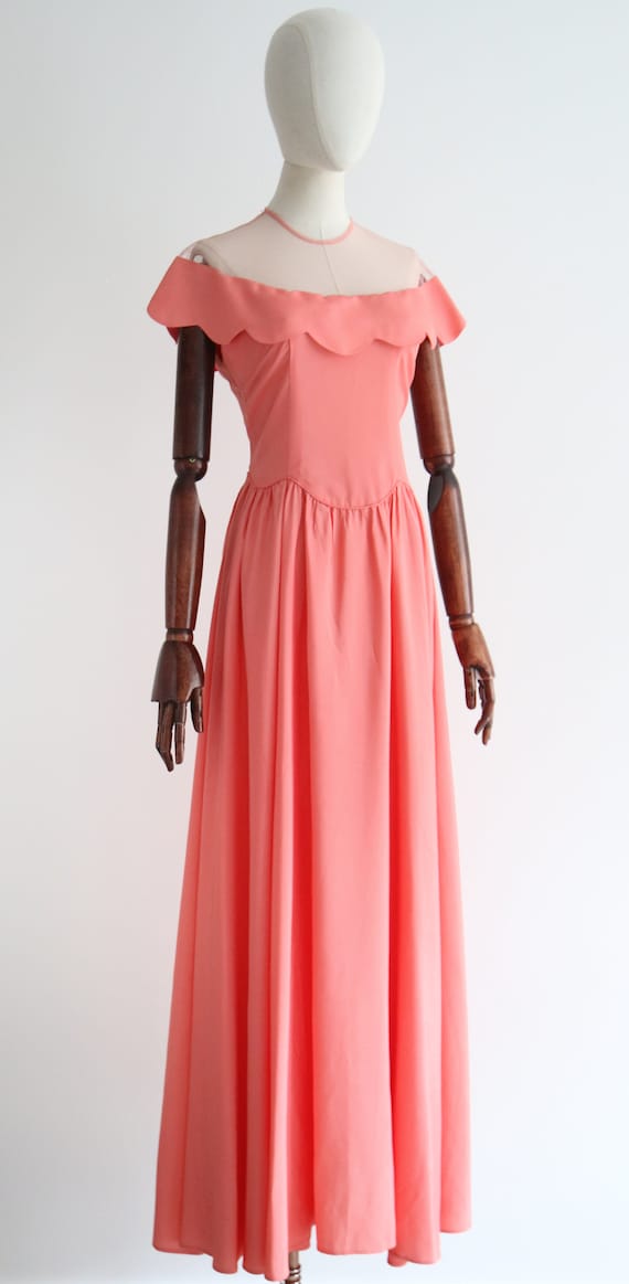 Classic Scallop Dot Gown, Pink