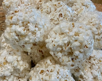 Handmade Old Fashion Vanilla Popcorn Balls (Half Dozen) | Fresh Gourmet Treat, Snack or Gift