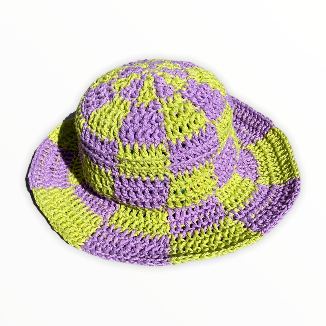 Crochet Checkerboard Bucket Hat PATTERN Etsy