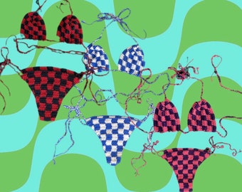 Crochet Checkered Bikini PATTERN PDF